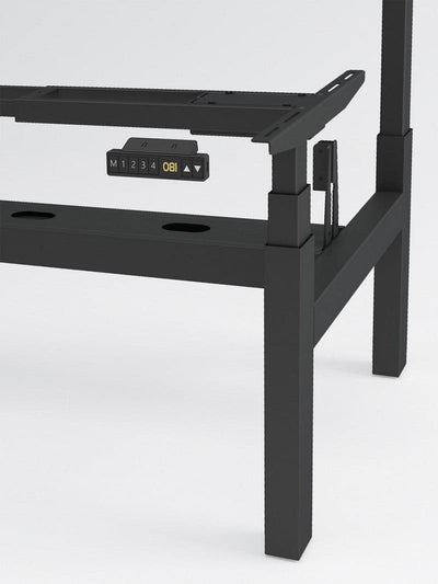 Pieds de Bench Open Space Réglable Électrique 2 personnes - DUO - Noir - ZOOM